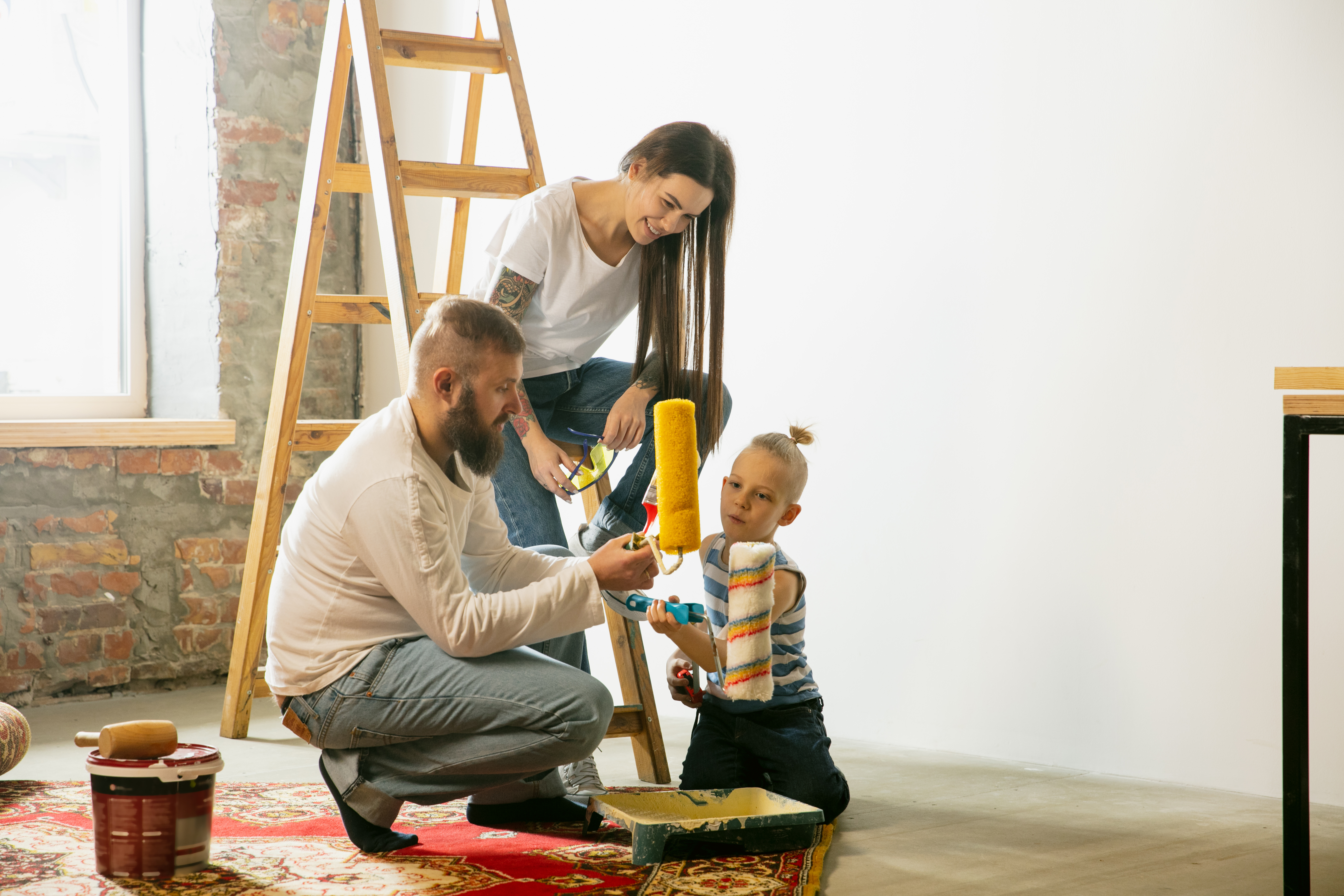 familia pintado casa